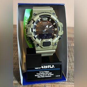Casio Men’s HDC700-3AV Analog-Digital Combination Black and Tan Watch
